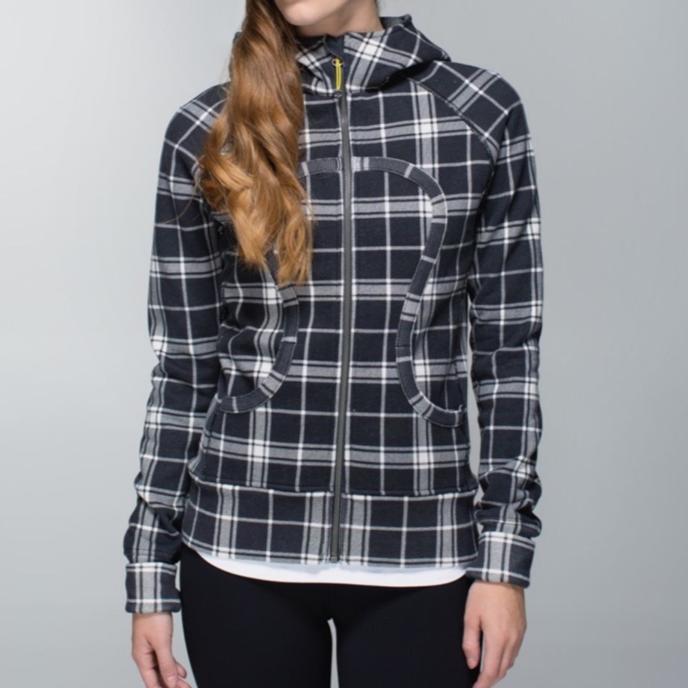 Lululemon Scuba Hoodie II Varsity Plaid Black/White (Rare) Size 10